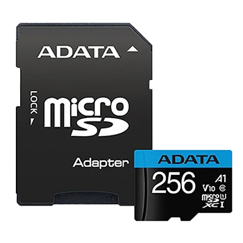 کارت حافظه‌ microSDXC ای دیتا مدل premier کلاس 10 استاندارد UHS-I U1 سرعت 100 MBps ظرفیت 256 گیگابایت به همراه آداپتور SD